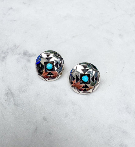 Navajo Turquoise Stud Earrings