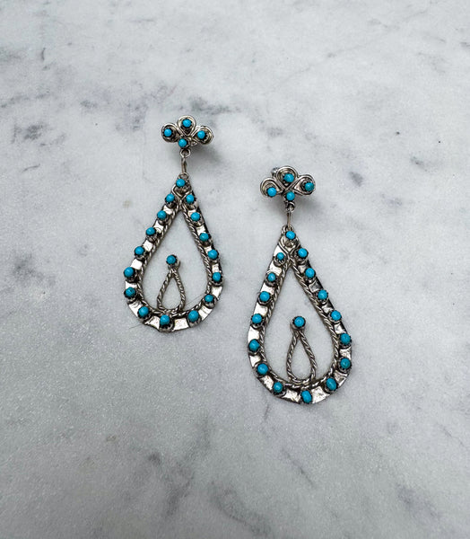 Zuni Turquoise Drop Earrings