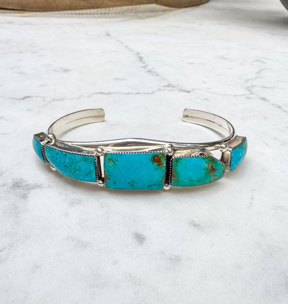 Navajo Turquoise Silver Men's Cuff