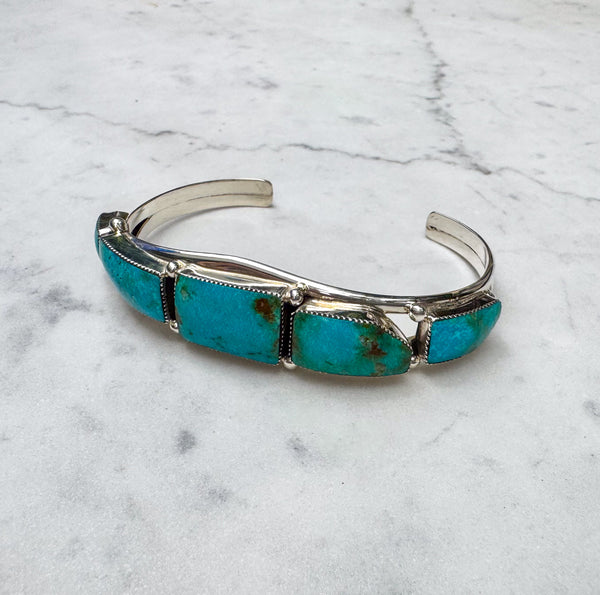 Navajo Turquoise Silver Men's Cuff
