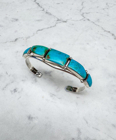Navajo Turquoise Silver Men's Cuff