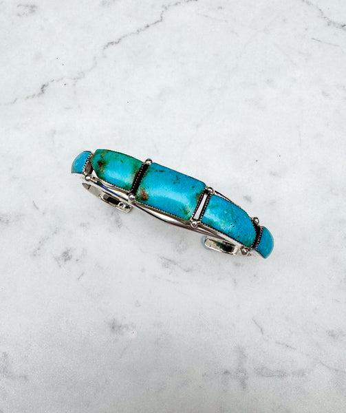 Navajo Turquoise Silver Men's Cuff