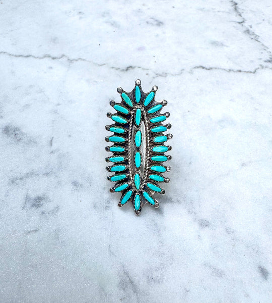 Navajo Needle Point Squash Blossom Ring