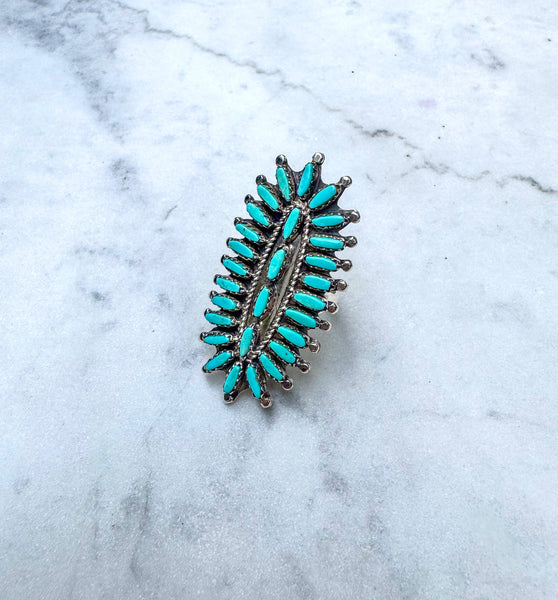 Navajo Needle Point Squash Blossom Ring