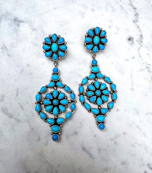 Navajo Sleeping Beauty Turquoise Earrings
