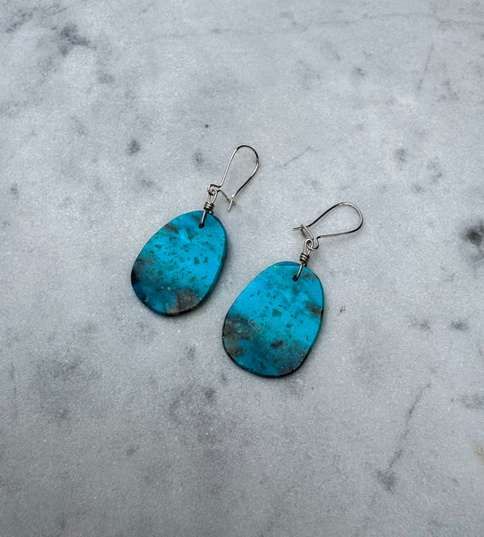 Kingman Turquoise Slice Earrings