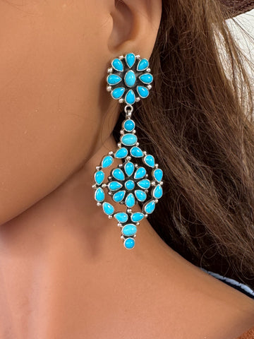 Navajo Sleeping Beauty Turquoise Earrings