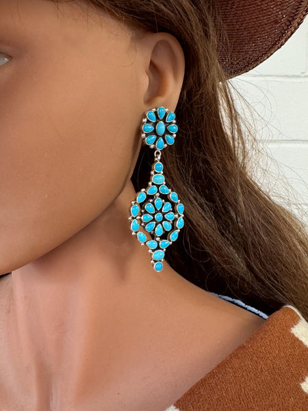 Navajo Sleeping Beauty Turquoise Earrings
