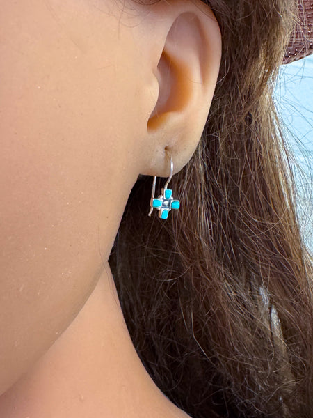 Peyote Bird Cross Earrings