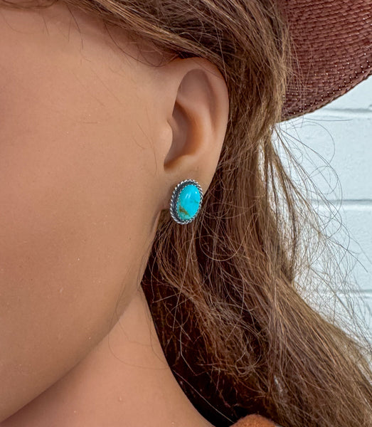 Kingman Turquoise Studs