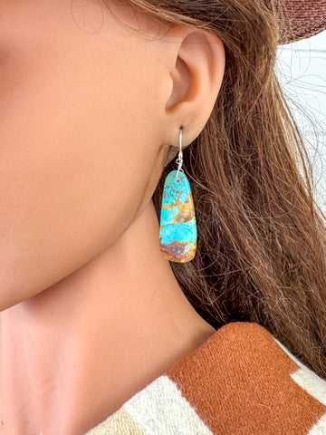 Turquoise Slice Earrings