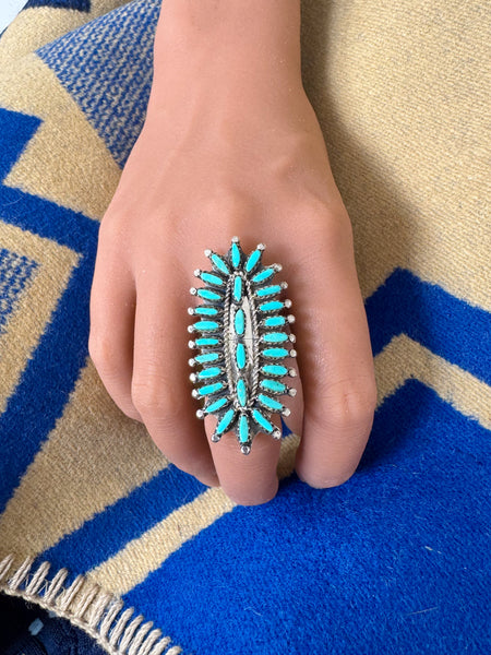 Navajo Needle Point Squash Blossom Ring