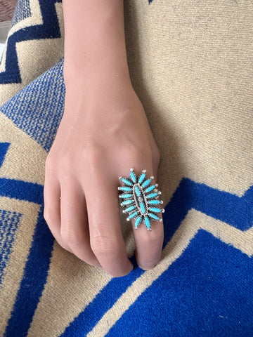 Navajo Needle Point Squash Blossom Ring