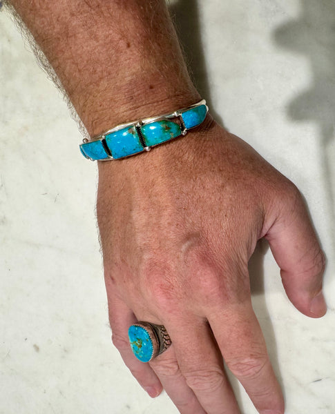 Navajo Turquoise Silver Men's Cuff