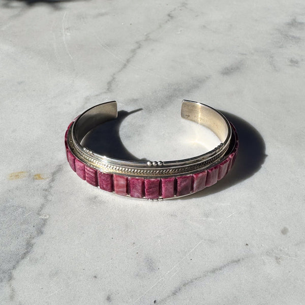 Navajo Purple Spiny Oyster Silver Bracelet