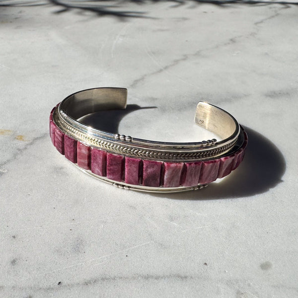Navajo Purple Spiny Oyster Silver Bracelet