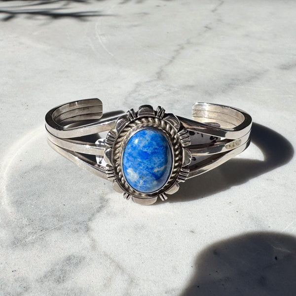 Navajo Lapis Lazuli Silver Bracelet