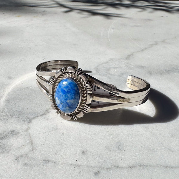 Navajo Lapis Lazuli Silver Bracelet