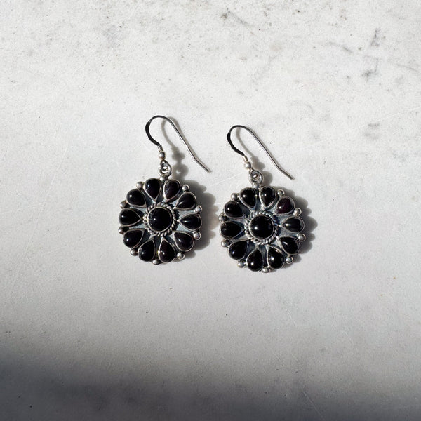 Zuni Jet Blossom Earrings