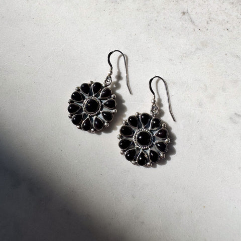 Zuni Jet Blossom Earrings