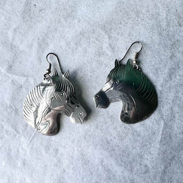 Silver Horse Earrings