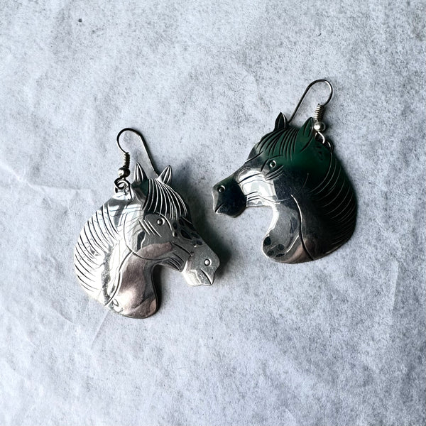 Silver Horse Earrings