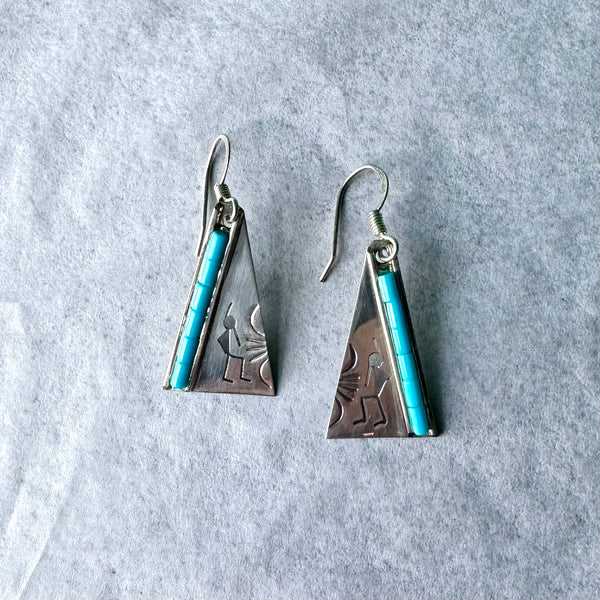 Silver Kokopelli Earrings