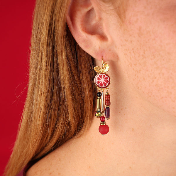 Taratata Pomegranate Earrings - Grenat