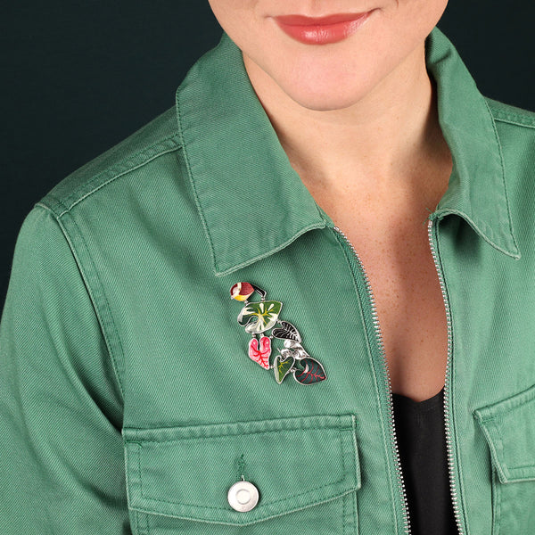 Taratata Fabuleuse Leaf and Bird Brooch
