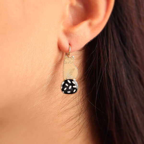 Taratata 'Fluffy' Cat Earrings
