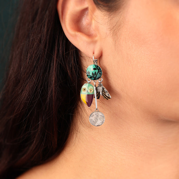 Taratata 'Belle Etoile' Owl and Moth Earrings