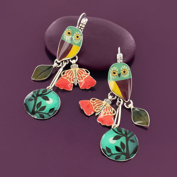 Taratata 'Belle Etoile' Owl and Moth Earrings