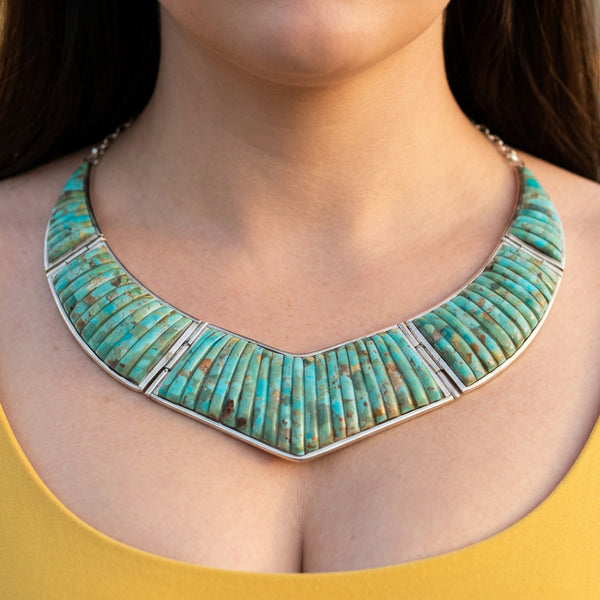 Royston Turquoise Corn Row Necklace