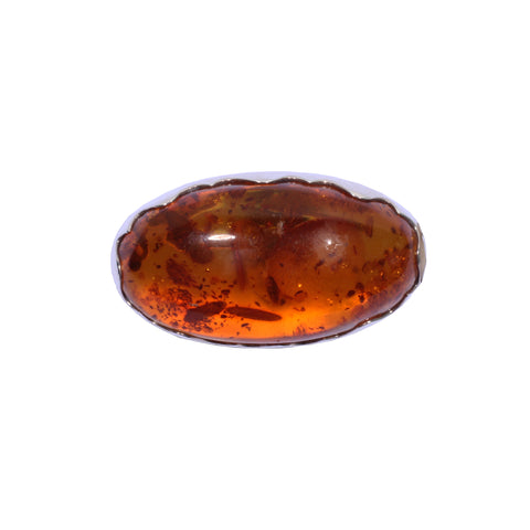 Oval Amber Brooch