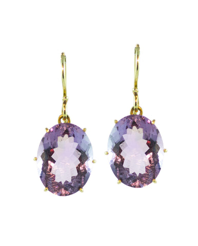 Amethyst Earring in 18ct Gold