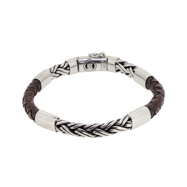 Buddha to Buddha Katja Silver and Black Leather Bracelet