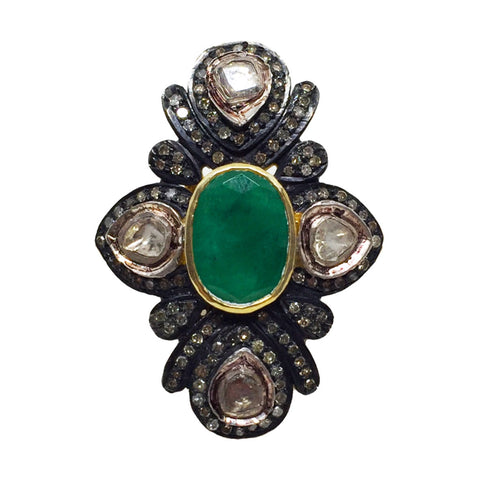 Emerald and Diamond Ring