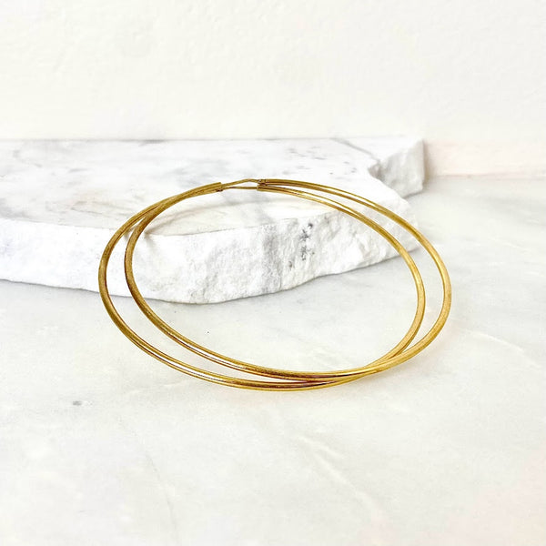 Large 22ct Gold Plated Silver Hoops