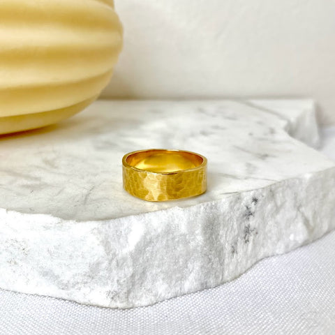 Hammered 18ct Gold Ring