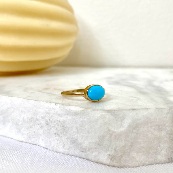 9ct Gold Arizona Turquoise Small Ring