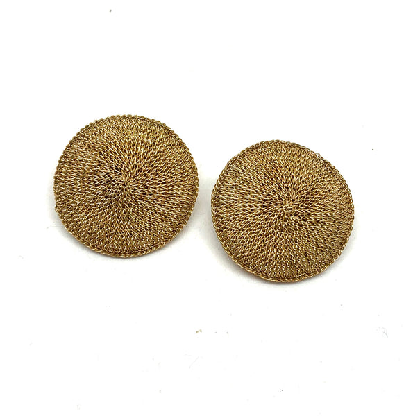 Woven Gold Clip on Earrings - Milena Zu