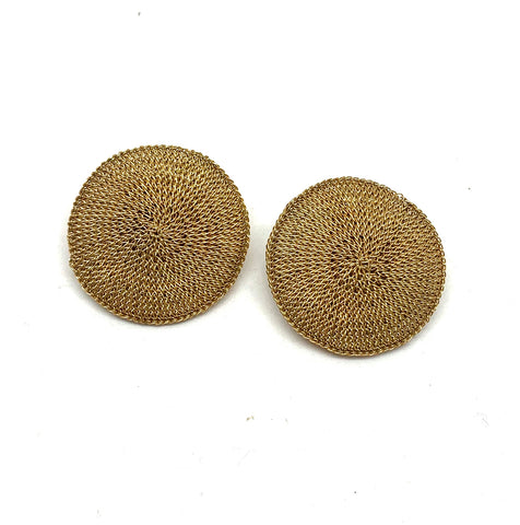 Woven Gold Clip on Earrings - Milena Zu