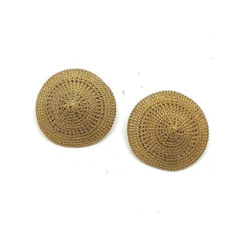Woven Gold Clip on Earrings - Milena Zu