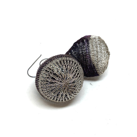 Woven Large 2 Tone Pod Earrings - Milena Zu