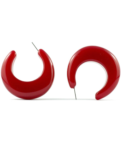 Sirocco Red Resin Hoop Earring
