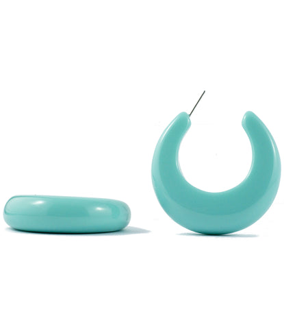 Sirocco Light Blue Resin Hoop Earring