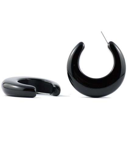 Sirocco Black Resin Hoop Earring