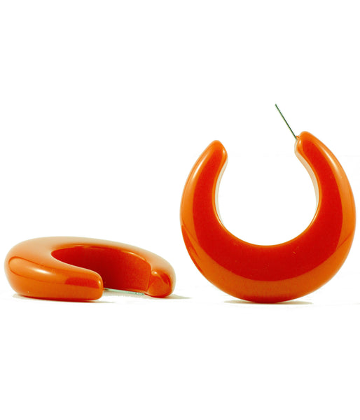 Sirocco Orange Resin Hoop Earring