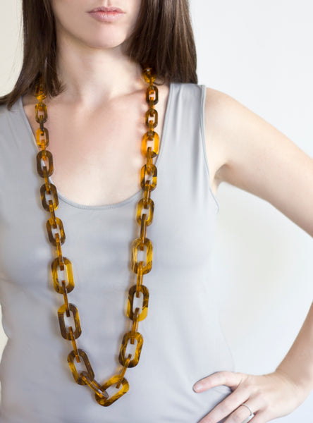 Sirocco Tortoise Shell Long Link Necklace