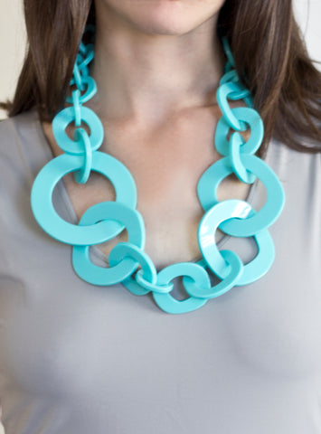 Sirocco Light Blue Resin Necklace